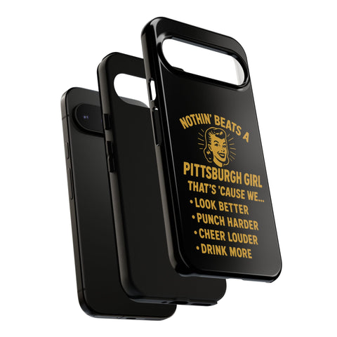 Pittsburgh Girl Phone Case – “Nothin’ Beats a Pittsburgh Girl” Retro Graphic Phone Case - YinzerShop