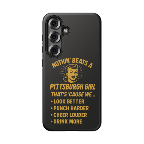 Pittsburgh Girl Phone Case – “Nothin’ Beats a Pittsburgh Girl” Retro Graphic Phone Case - YinzerShop