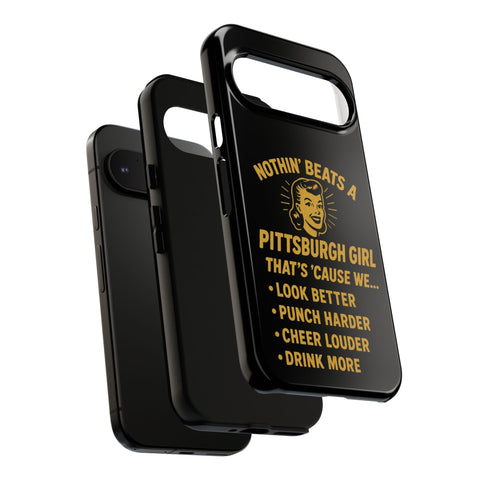 Pittsburgh Girl Phone Case – “Nothin’ Beats a Pittsburgh Girl” Retro Graphic Phone Case - YinzerShop