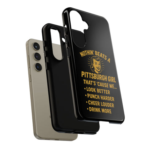 Pittsburgh Girl Phone Case – “Nothin’ Beats a Pittsburgh Girl” Retro Graphic Phone Case - YinzerShop