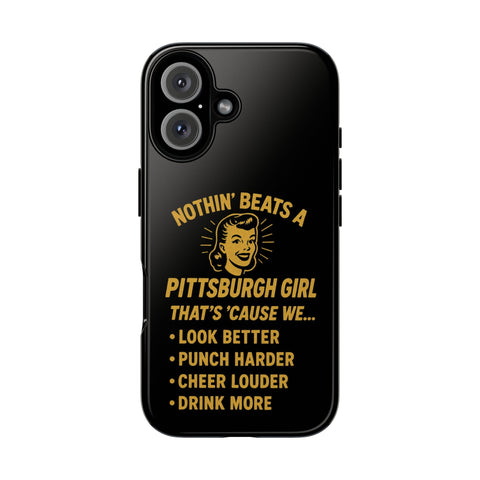 Pittsburgh Girl Phone Case – “Nothin’ Beats a Pittsburgh Girl” Retro Graphic Phone Case - YinzerShop