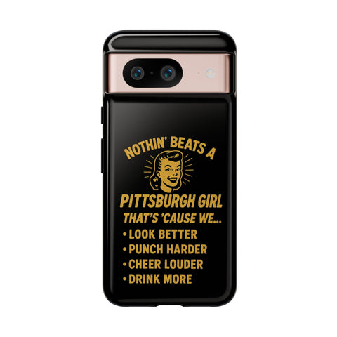 Pittsburgh Girl Phone Case – “Nothin’ Beats a Pittsburgh Girl” Retro Graphic Phone Case - YinzerShop