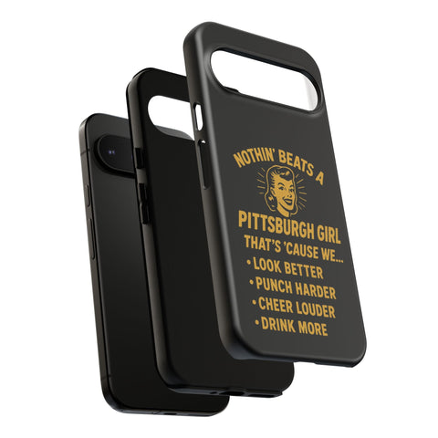Pittsburgh Girl Phone Case – “Nothin’ Beats a Pittsburgh Girl” Retro Graphic Phone Case - YinzerShop