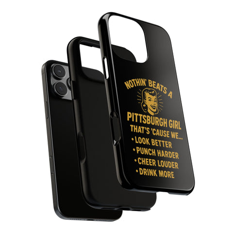 Pittsburgh Girl Phone Case – “Nothin’ Beats a Pittsburgh Girl” Retro Graphic Phone Case - YinzerShop