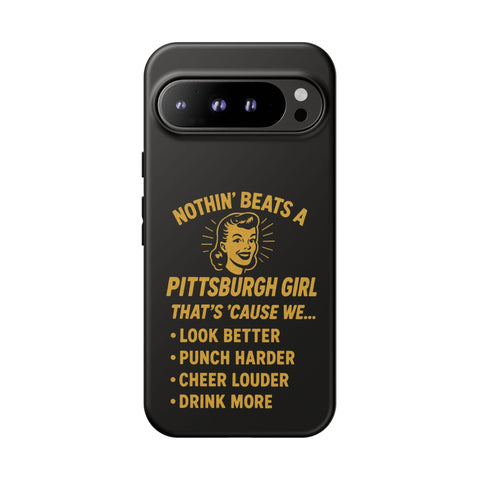 Pittsburgh Girl Phone Case – “Nothin’ Beats a Pittsburgh Girl” Retro Graphic Phone Case - YinzerShop