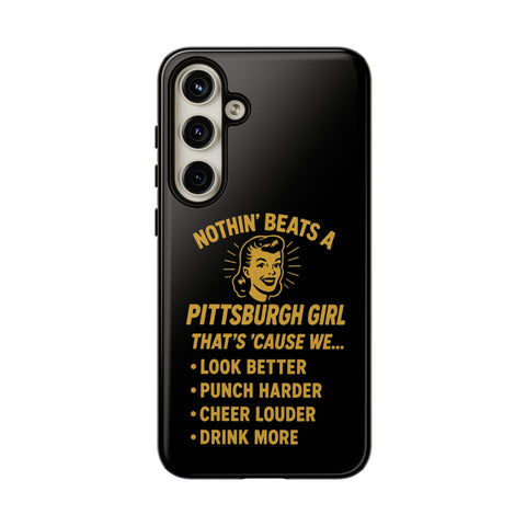 Pittsburgh Girl Phone Case – “Nothin’ Beats a Pittsburgh Girl” Retro Graphic Phone Case - YinzerShop