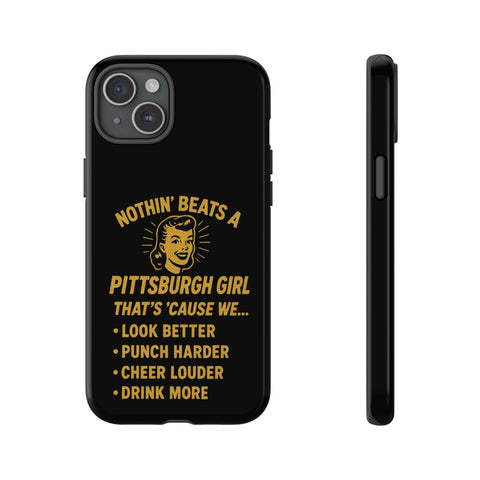 Pittsburgh Girl Phone Case – “Nothin’ Beats a Pittsburgh Girl” Retro Graphic Phone Case - YinzerShop