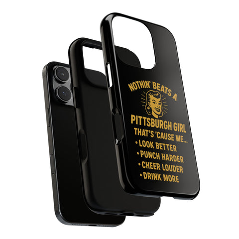 Pittsburgh Girl Phone Case – “Nothin’ Beats a Pittsburgh Girl” Retro Graphic Phone Case - YinzerShop