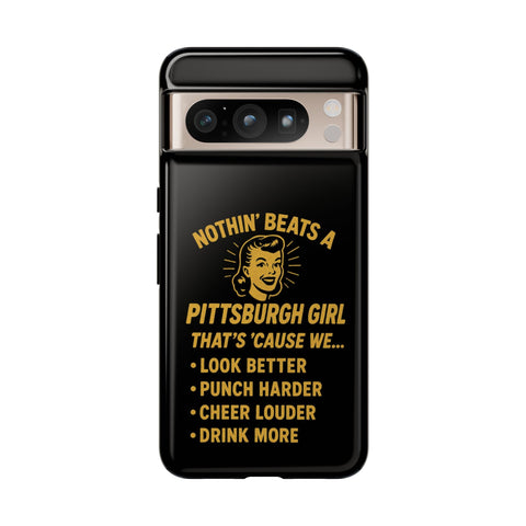 Pittsburgh Girl Phone Case – “Nothin’ Beats a Pittsburgh Girl” Retro Graphic Phone Case - YinzerShop