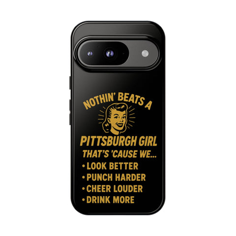 Pittsburgh Girl Phone Case – “Nothin’ Beats a Pittsburgh Girl” Retro Graphic Phone Case - YinzerShop