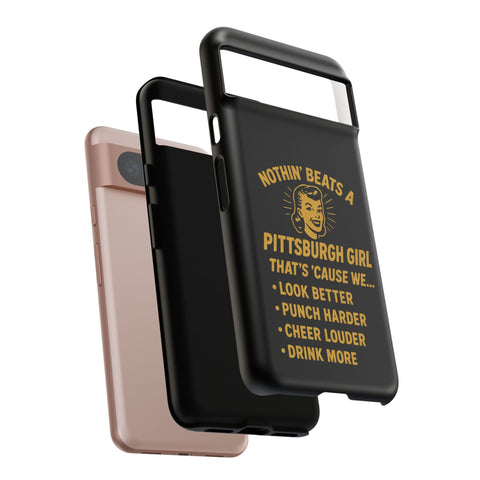 Pittsburgh Girl Phone Case – “Nothin’ Beats a Pittsburgh Girl” Retro Graphic Phone Case - YinzerShop