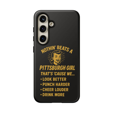 Pittsburgh Girl Phone Case – “Nothin’ Beats a Pittsburgh Girl” Retro Graphic Phone Case - YinzerShop