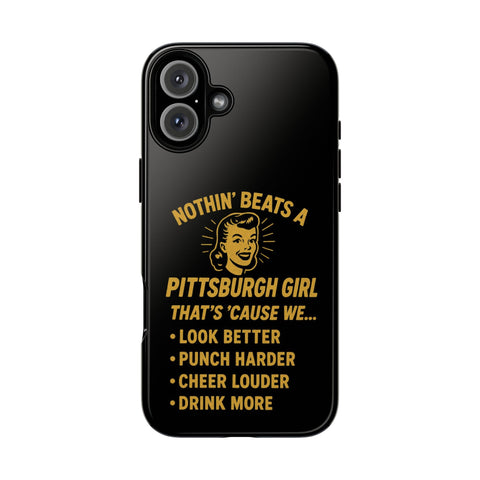 Pittsburgh Girl Phone Case – “Nothin’ Beats a Pittsburgh Girl” Retro Graphic Phone Case - YinzerShop