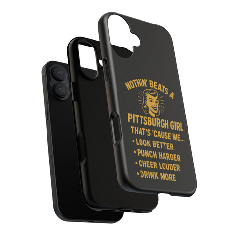 Pittsburgh Girl Phone Case – “Nothin’ Beats a Pittsburgh Girl” Retro Graphic Phone Case - YinzerShop