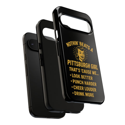 Pittsburgh Girl Phone Case – “Nothin’ Beats a Pittsburgh Girl” Retro Graphic Phone Case - YinzerShop