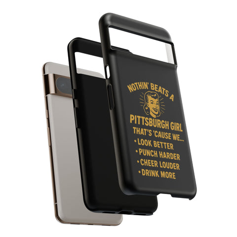 Pittsburgh Girl Phone Case – “Nothin’ Beats a Pittsburgh Girl” Retro Graphic Phone Case - YinzerShop