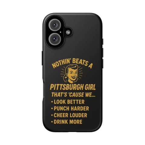 Pittsburgh Girl Phone Case – “Nothin’ Beats a Pittsburgh Girl” Retro Graphic Phone Case - YinzerShop