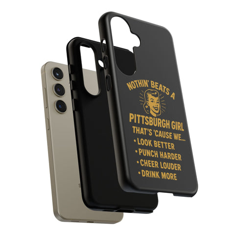 Pittsburgh Girl Phone Case – “Nothin’ Beats a Pittsburgh Girl” Retro Graphic Phone Case - YinzerShop