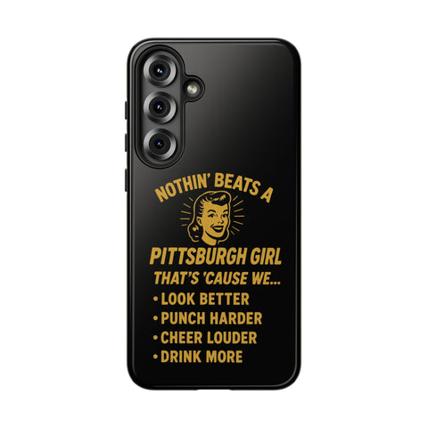 Pittsburgh Girl Phone Case – “Nothin’ Beats a Pittsburgh Girl” Retro Graphic Phone Case - YinzerShop