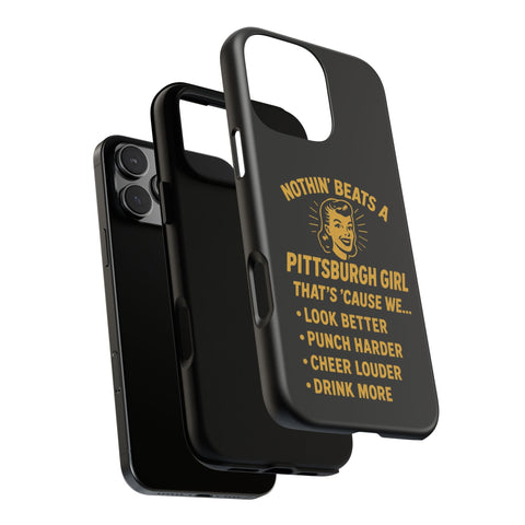 Pittsburgh Girl Phone Case – “Nothin’ Beats a Pittsburgh Girl” Retro Graphic Phone Case - YinzerShop