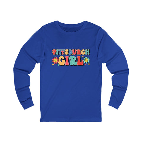 Pittsburgh Girl Retro Jersey Long Sleeve Tee Long Sleeve Shirt - YinzerShop