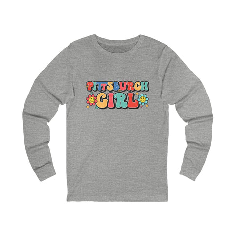 Pittsburgh Girl Retro Jersey Long Sleeve Tee Long Sleeve Shirt - YinzerShop