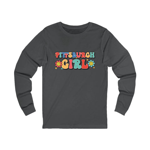 Pittsburgh Girl Retro Jersey Long Sleeve Tee Long Sleeve Shirt - YinzerShop
