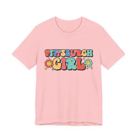 Pittsburgh Girl Retro Short Sleeve Tee-Shirt T-Shirt - YinzerShop