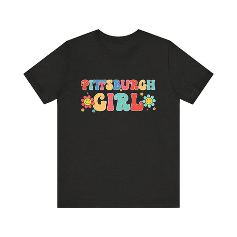 Pittsburgh Girl Retro Short Sleeve Tee-Shirt T-Shirt - YinzerShop