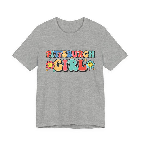 Pittsburgh Girl Retro Short Sleeve Tee-Shirt T-Shirt - YinzerShop