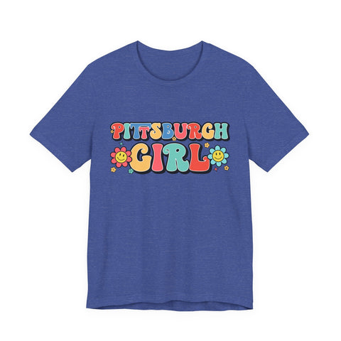 Pittsburgh Girl Retro Short Sleeve Tee-Shirt T-Shirt - YinzerShop