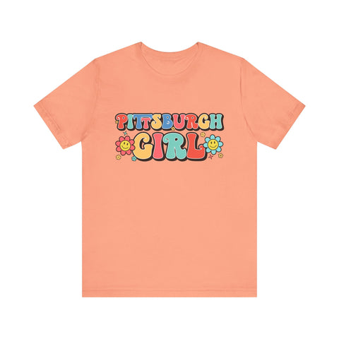 Pittsburgh Girl Retro Short Sleeve Tee-Shirt T-Shirt - YinzerShop
