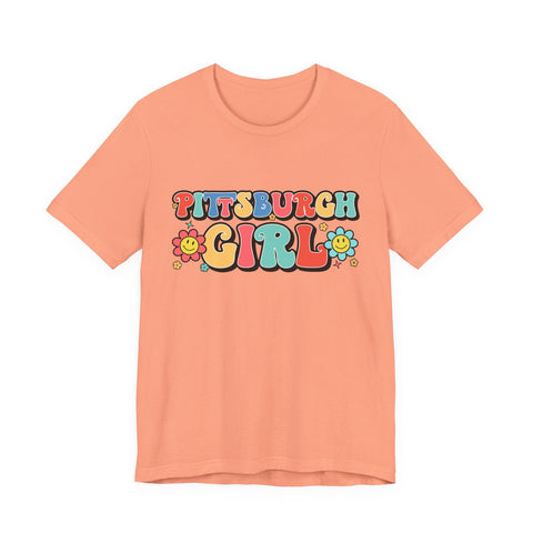 Pittsburgh Girl Retro Short Sleeve Tee-Shirt T-Shirt - YinzerShop