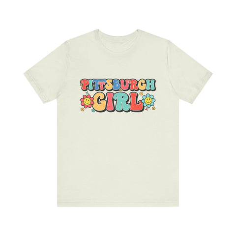 Pittsburgh Girl Retro Short Sleeve Tee-Shirt T-Shirt - YinzerShop