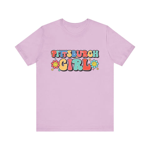 Pittsburgh Girl Retro Short Sleeve Tee-Shirt T-Shirt - YinzerShop