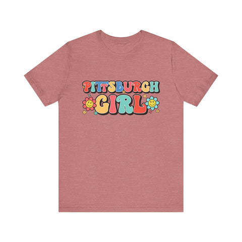 Pittsburgh Girl Retro Short Sleeve Tee-Shirt T-Shirt - YinzerShop