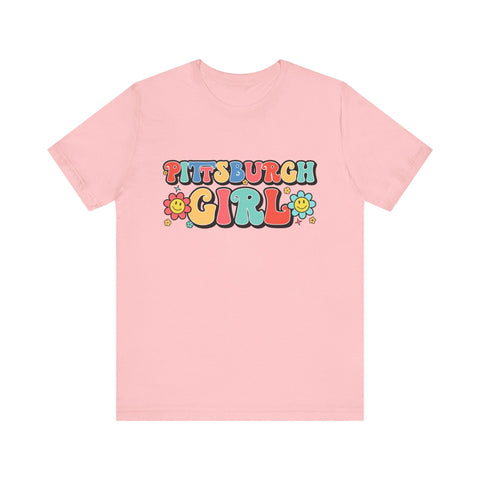 Pittsburgh Girl Retro Short Sleeve Tee-Shirt T-Shirt - YinzerShop