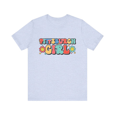 Pittsburgh Girl Retro Short Sleeve Tee-Shirt T-Shirt - YinzerShop