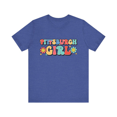 Pittsburgh Girl Retro Short Sleeve Tee-Shirt T-Shirt - YinzerShop
