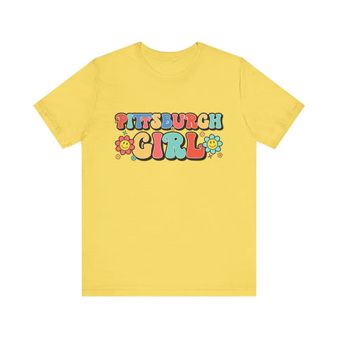 Pittsburgh Girl Retro Short Sleeve Tee-Shirt T-Shirt - YinzerShop
