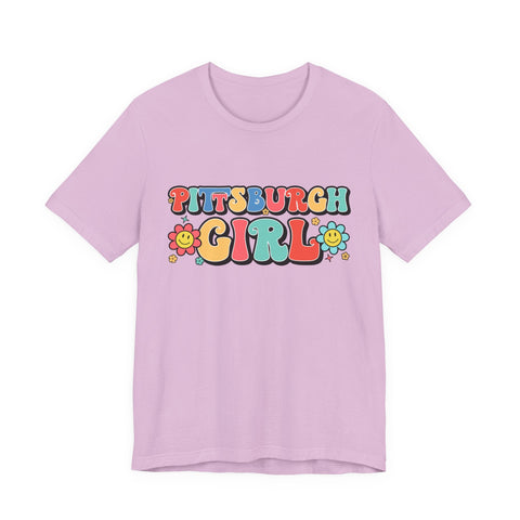 Pittsburgh Girl Retro Short Sleeve Tee-Shirt T-Shirt - YinzerShop