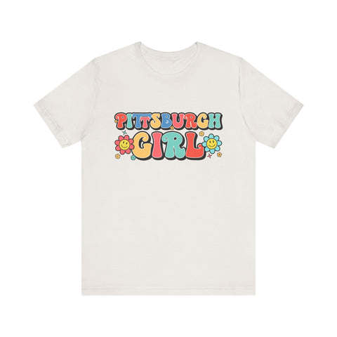 Pittsburgh Girl Retro Short Sleeve Tee-Shirt T-Shirt - YinzerShop