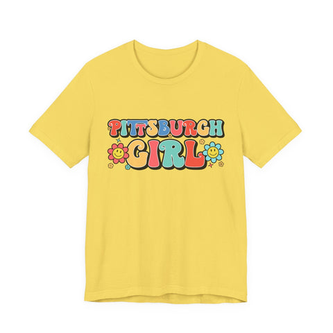 Pittsburgh Girl Retro Short Sleeve Tee-Shirt T-Shirt - YinzerShop