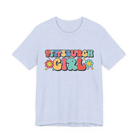 Pittsburgh Girl Retro Short Sleeve Tee-Shirt T-Shirt - YinzerShop