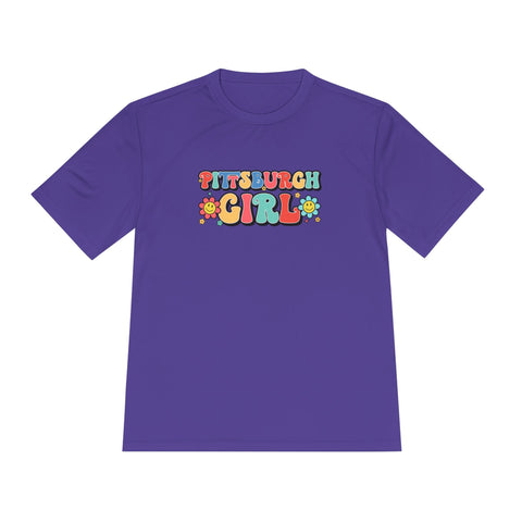 Pittsburgh Girl Retro Sport-Tek Unisex Moisture Wicking Tee T-Shirt - YinzerShop