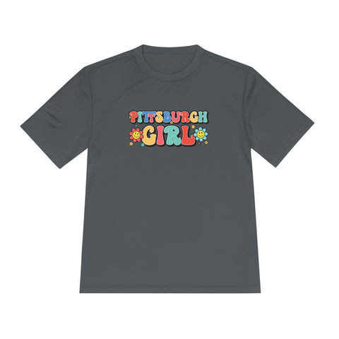 Pittsburgh Girl Retro Sport-Tek Unisex Moisture Wicking Tee T-Shirt - YinzerShop