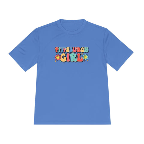 Pittsburgh Girl Retro Sport-Tek Unisex Moisture Wicking Tee T-Shirt - YinzerShop