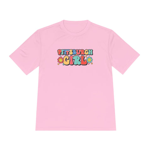 Pittsburgh Girl Retro Sport-Tek Unisex Moisture Wicking Tee T-Shirt - YinzerShop