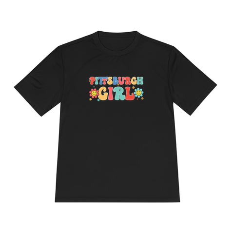 Pittsburgh Girl Retro Sport-Tek Unisex Moisture Wicking Tee T-Shirt - YinzerShop