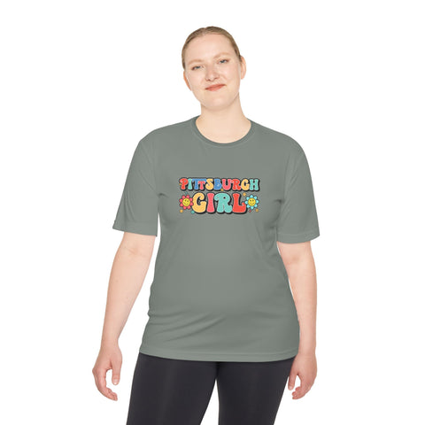 Pittsburgh Girl Retro Sport-Tek Unisex Moisture Wicking Tee T-Shirt - YinzerShop